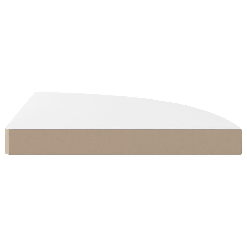 Colțare suspendate, 4 buc., alb extralucios, 35x35x3,8 cm, MDF