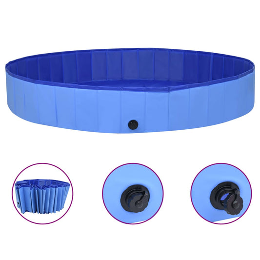 Foldable dog pool, blue, 300 x 40 cm, PVC