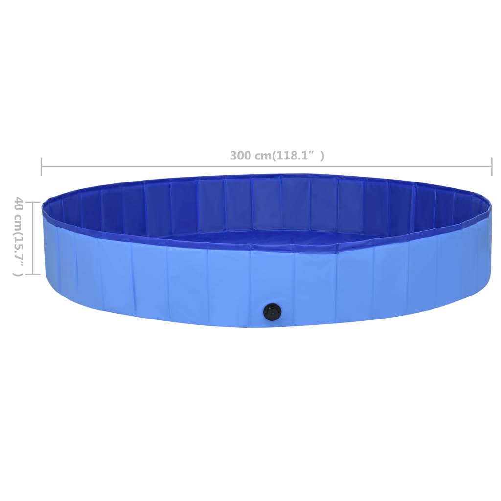 Foldable dog pool, blue, 300 x 40 cm, PVC