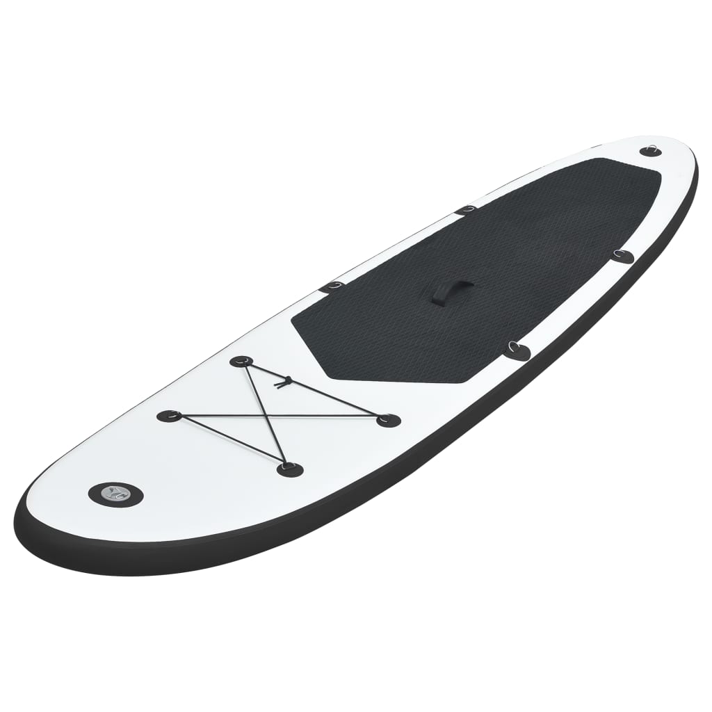Black and white inflatable SUP board set