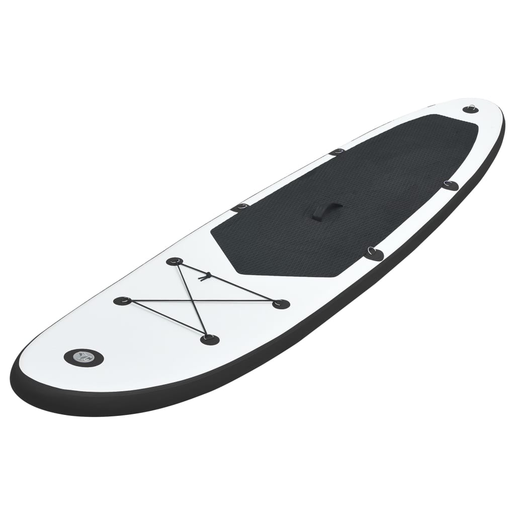 Black and white inflatable SUP board set