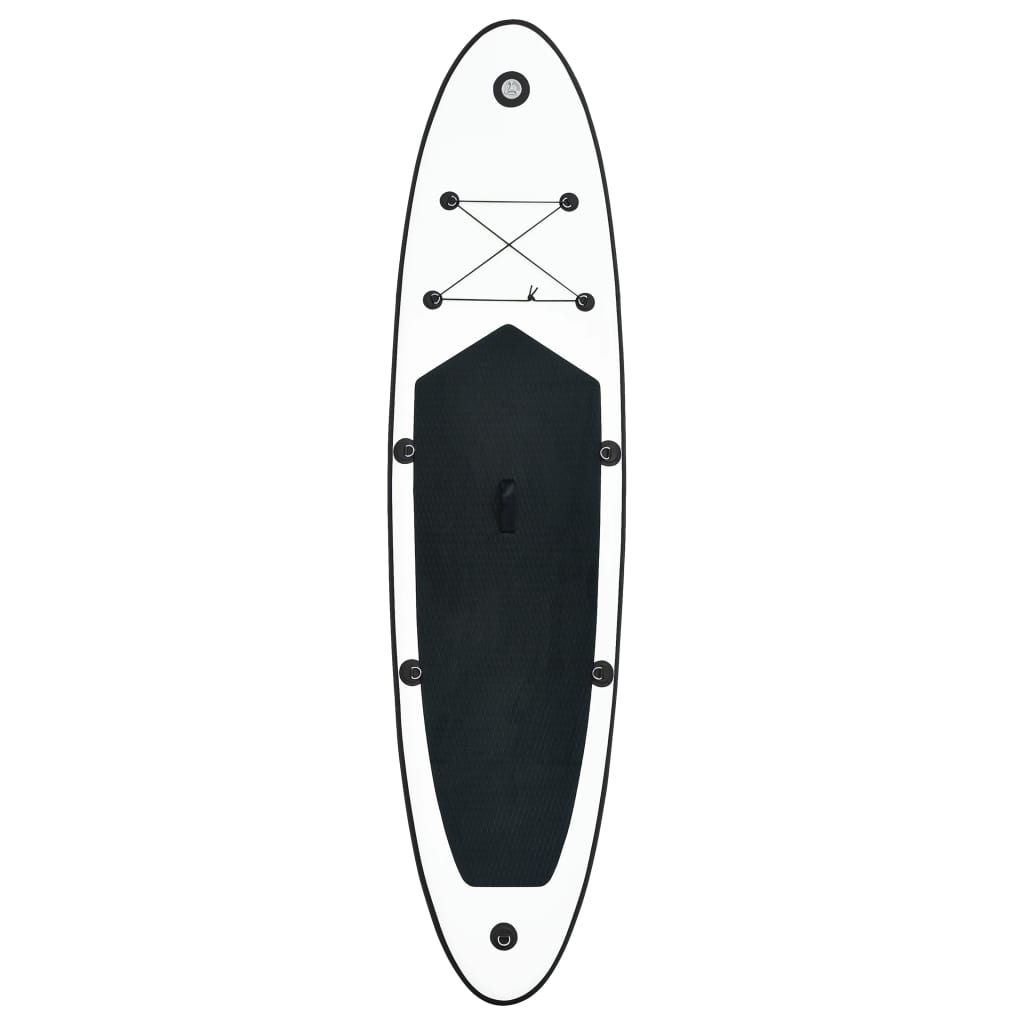 Black and white inflatable SUP board set