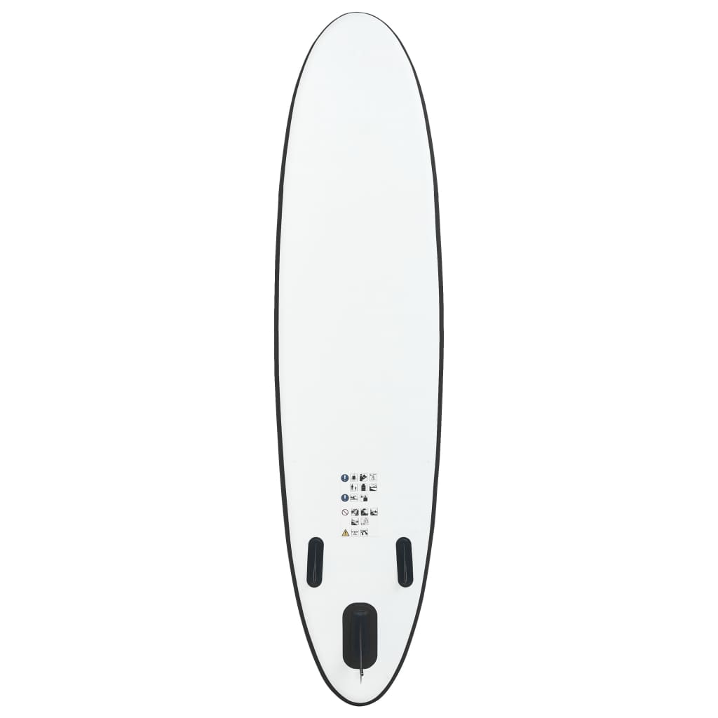Black and white inflatable SUP board set
