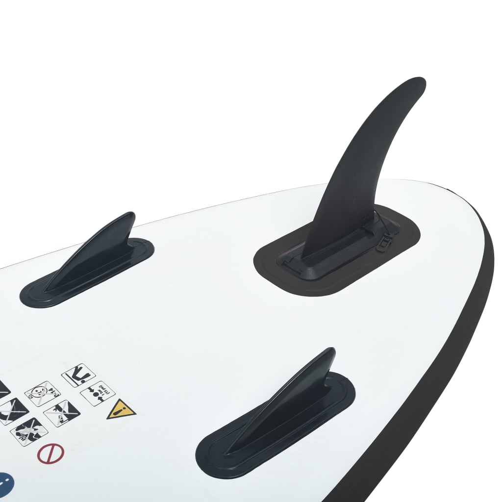 Black and white inflatable SUP board set