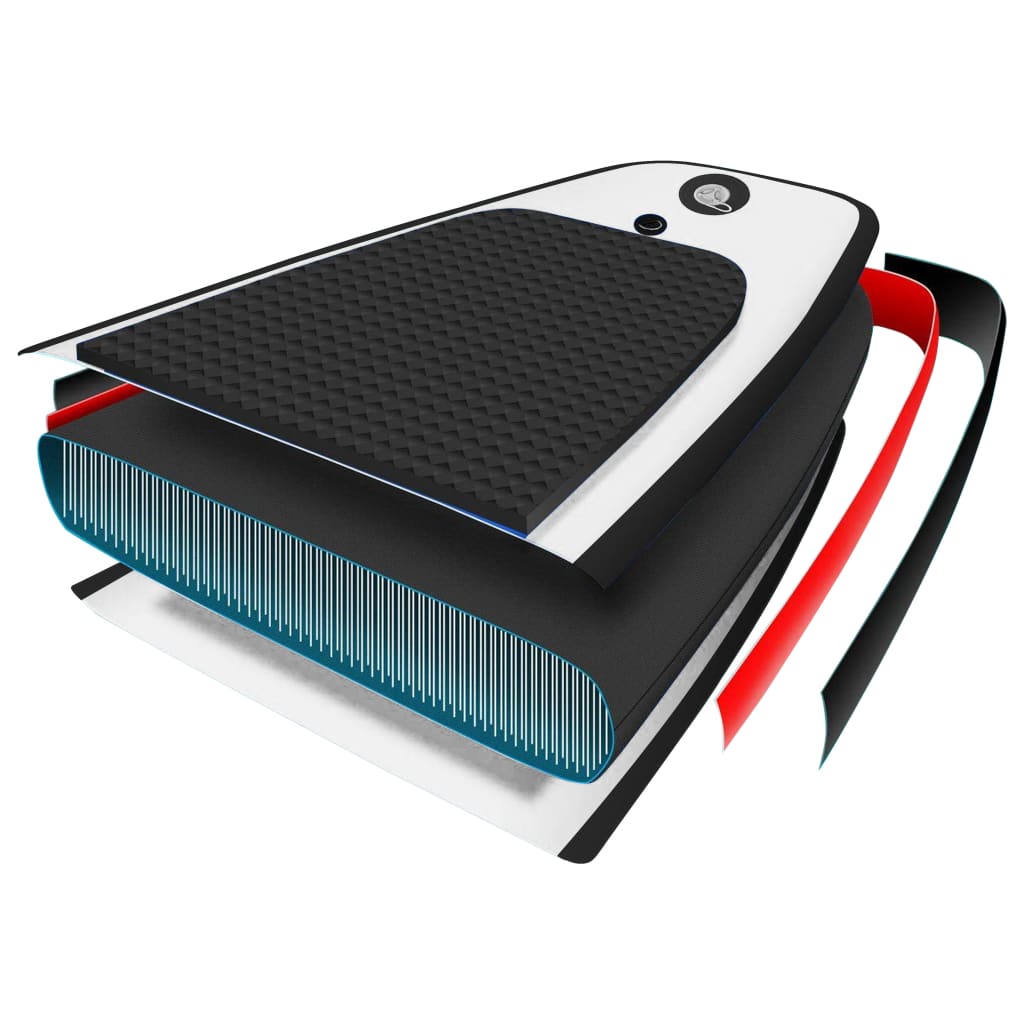 Black and white inflatable SUP board set
