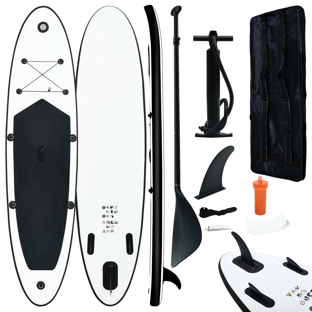 Inflatable SUP board set, black and white