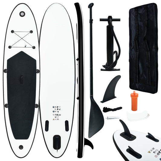 Inflatable SUP board set, black and white