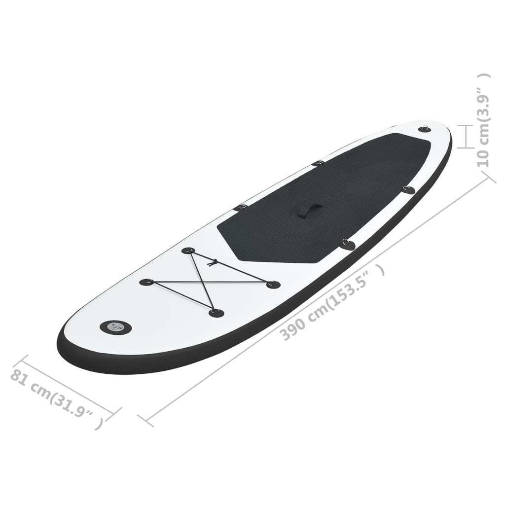 Inflatable SUP board set, black and white
