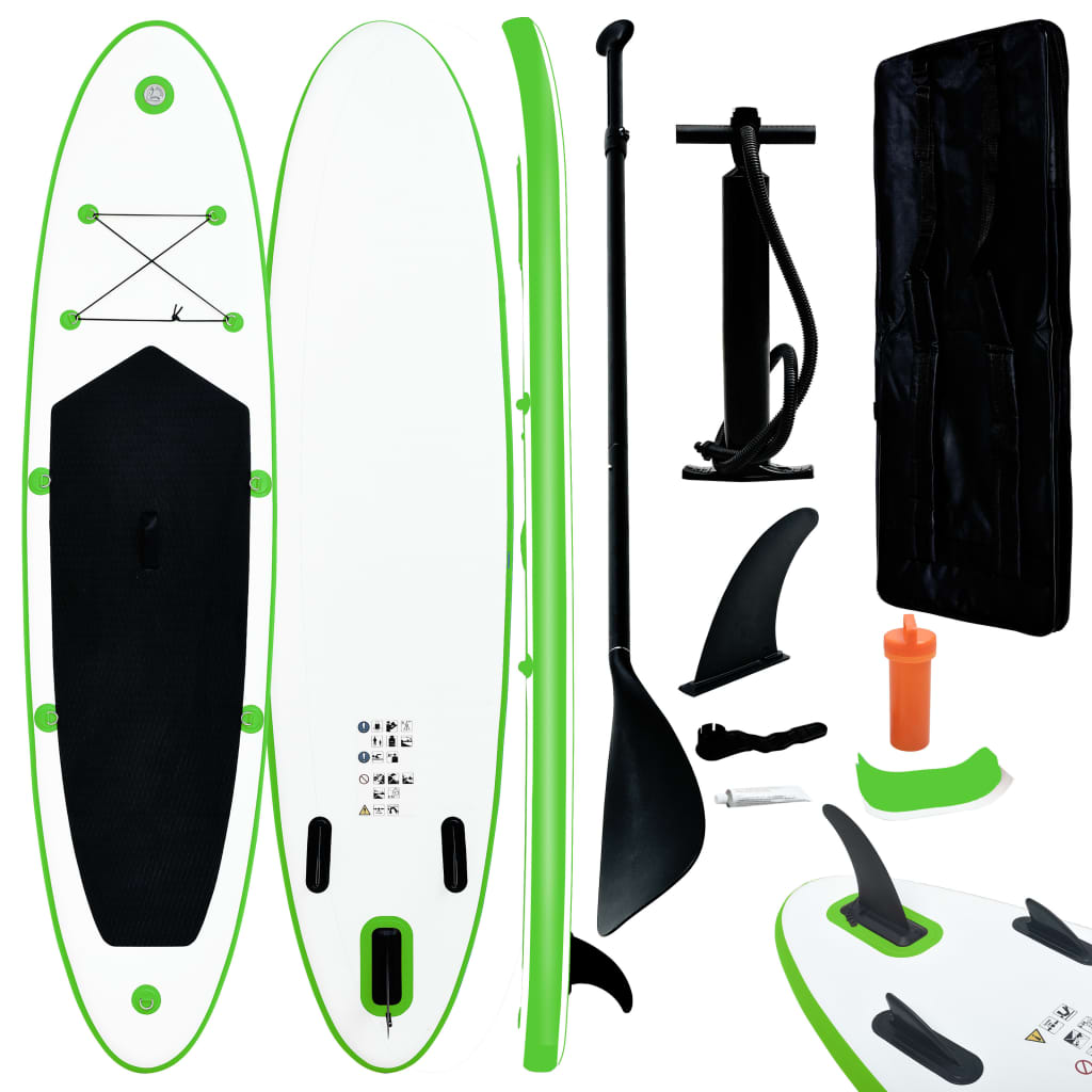 Inflatable SUP board set, green and white
