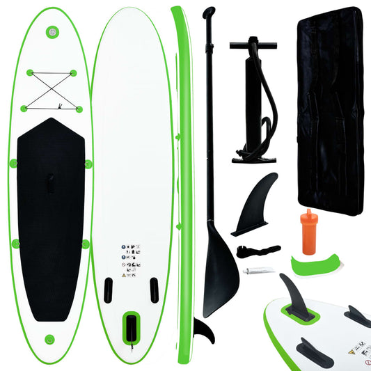 Inflatable SUP board set, green and white