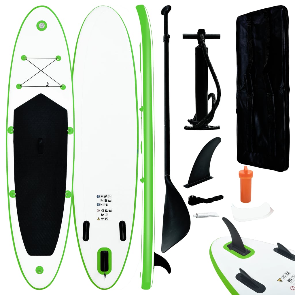 Inflatable SUP board set, green and white