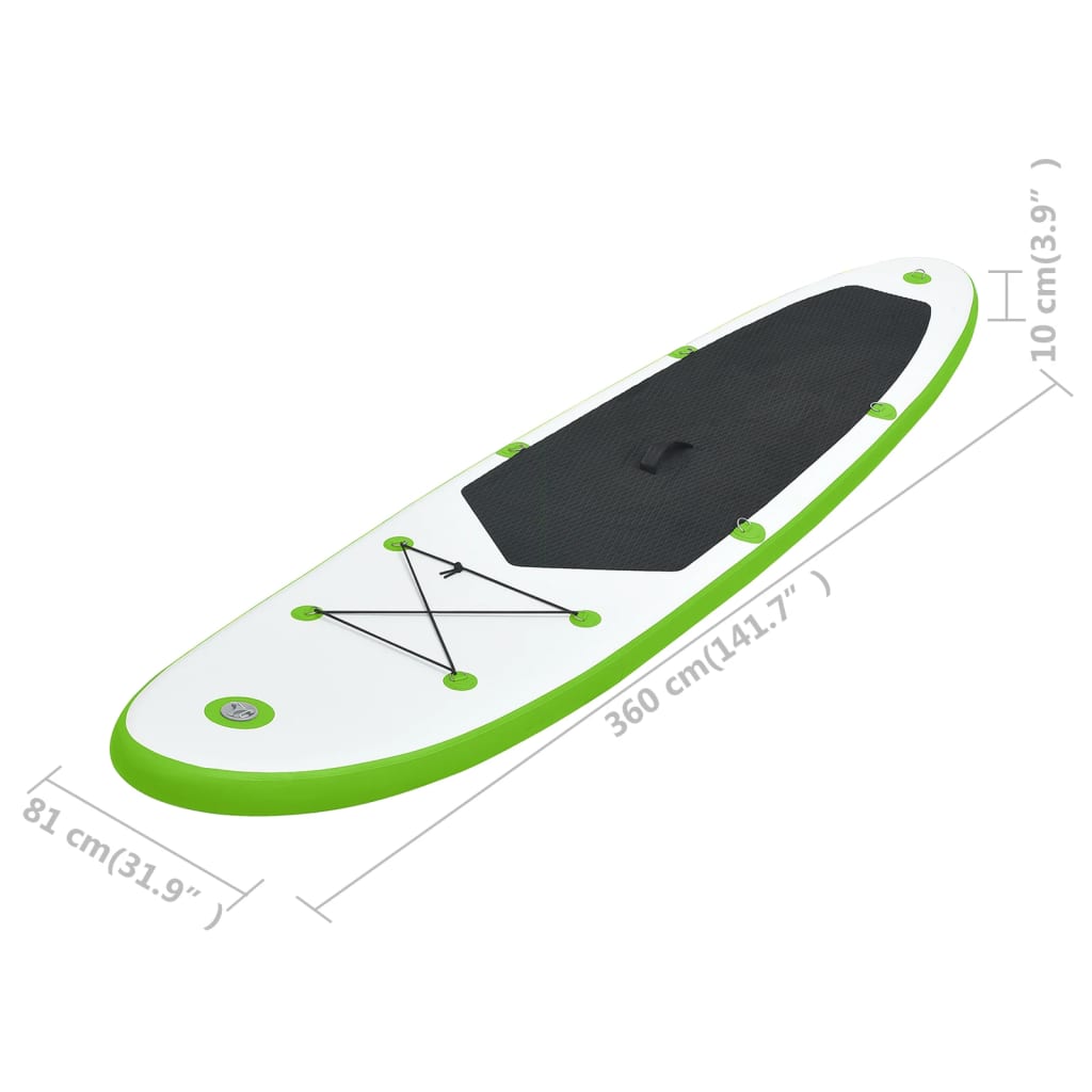Inflatable SUP board set, green and white