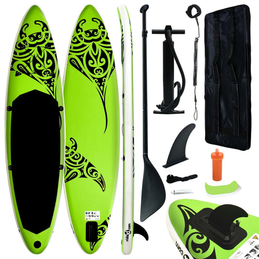 Inflatable SUP board set, green, 366x76x15 cm