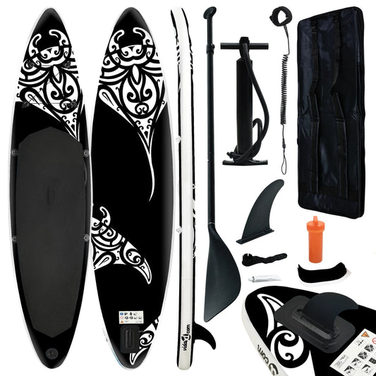 Inflatable SUP board set, black, 305x76x15 cm