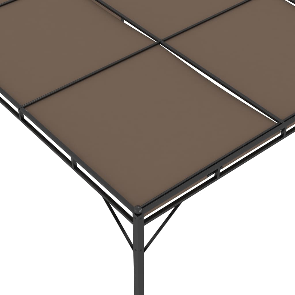 Pavilion de grădină cu perdea laterală, gri taupe, 4x3x2,25 m