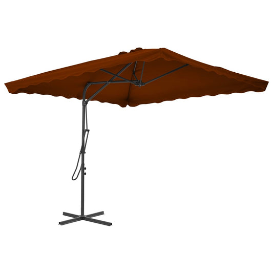 Umbrelă de grădină, stâlp din oțel, cărămiziu, 250x250x230 cm