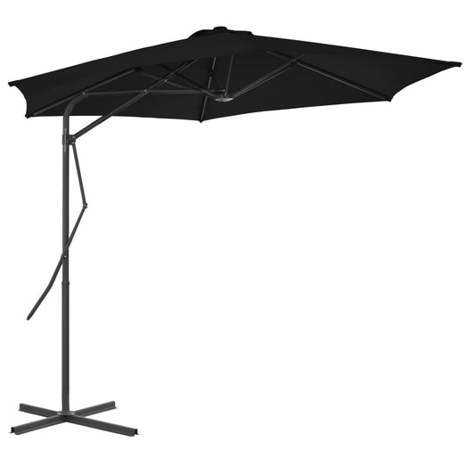 Umbrelă de grădină, stâlp din oțel, negru, 300x230 cm