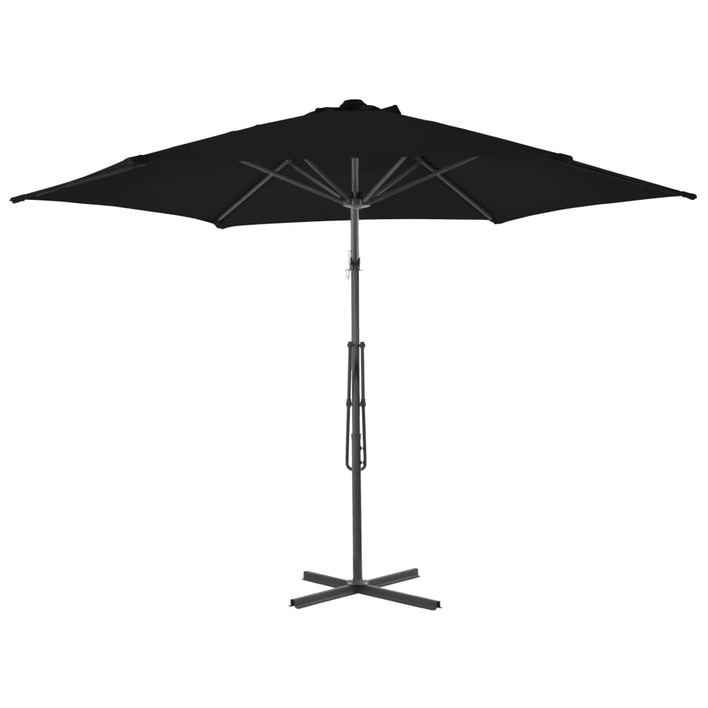 Umbrelă de grădină, stâlp din oțel, negru, 300x230 cm