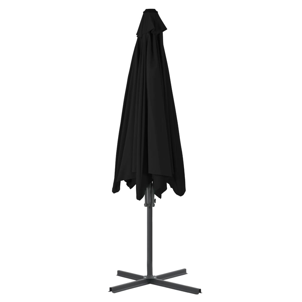 Umbrelă de grădină, stâlp din oțel, negru, 300x230 cm
