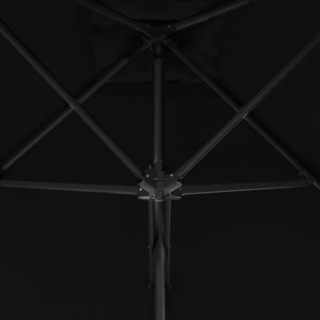Umbrelă de grădină, stâlp din oțel, negru, 300x230 cm