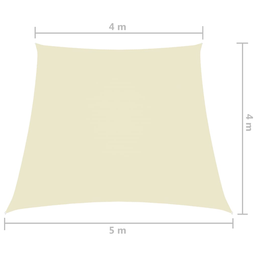 Parasolar, crem, 4/5x4 m, țesatură Oxford, trapez