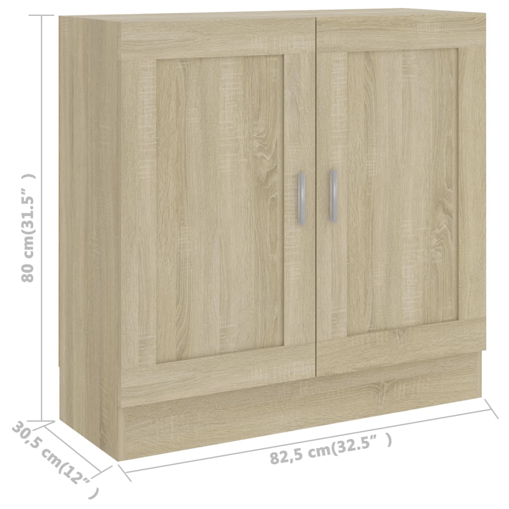 Bibliotecă, stejar Sonoma, 82,5x30,5x80 cm, lemn prelucrat
