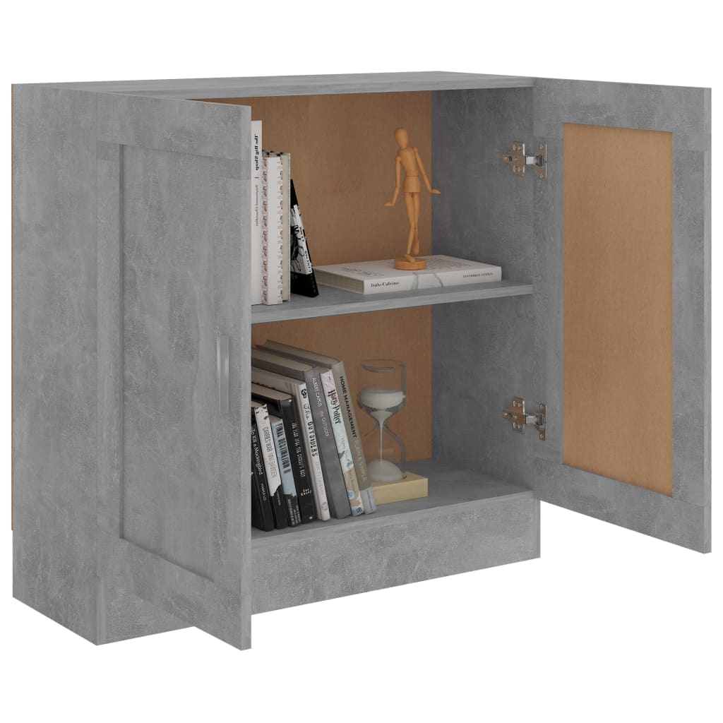 Bibliotecă, gri beton, 82,5x30,5x80 cm, lemn prelucrat