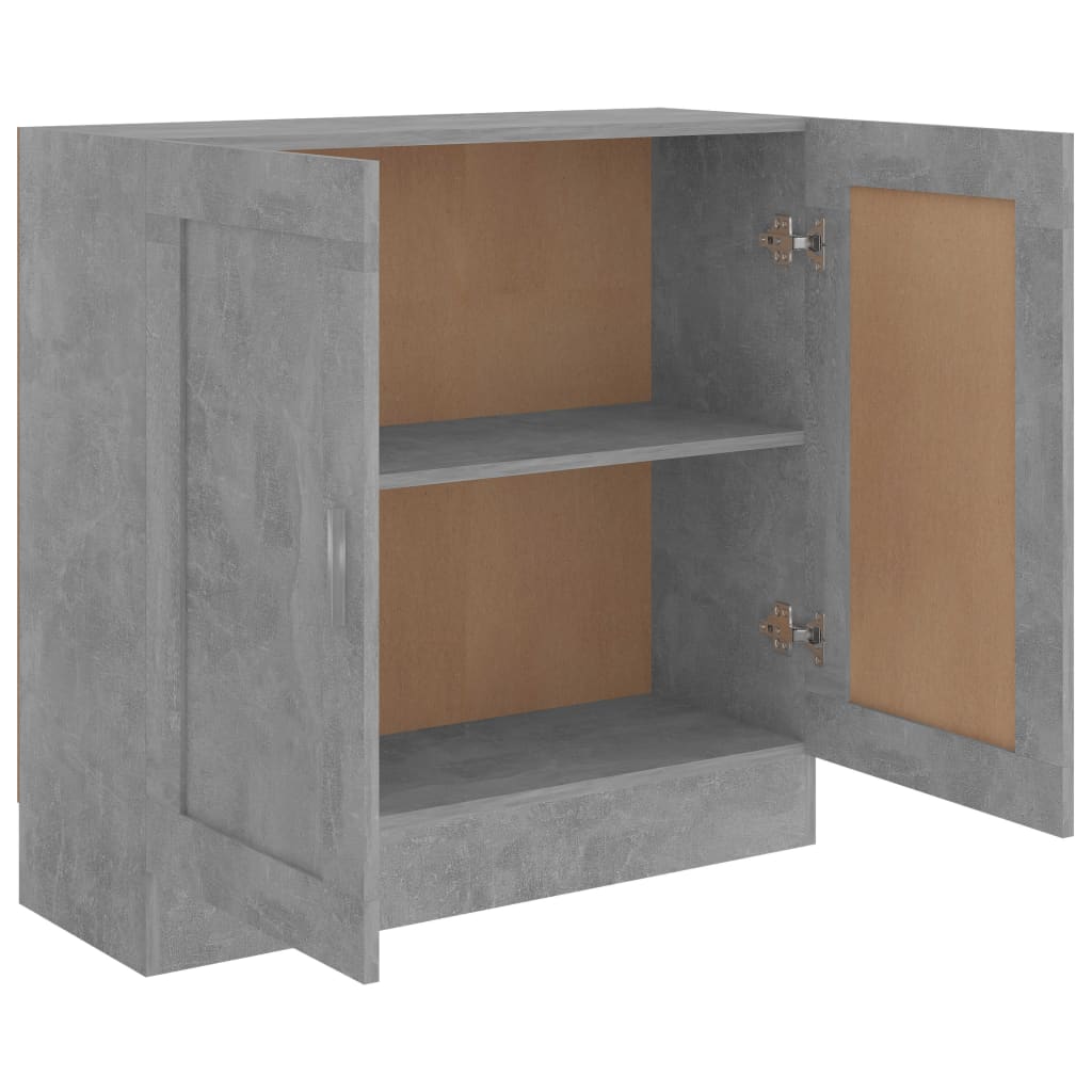 Bibliotecă, gri beton, 82,5x30,5x80 cm, lemn prelucrat