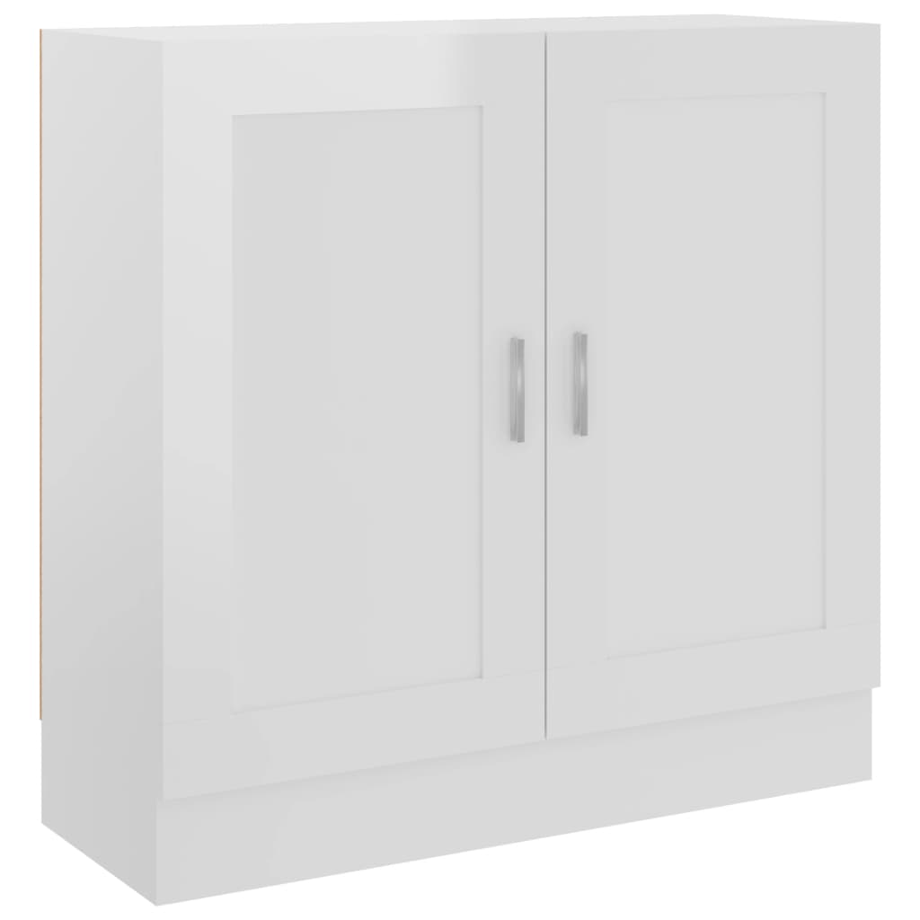 Bibliotecă, alb extralucios, 82,5x30,5x80 cm, lemn prelucrat
