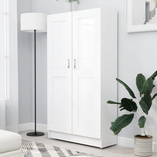 Bibliotecă, alb, 82,5 x 30,5 x 150 cm, lemn prelucrat