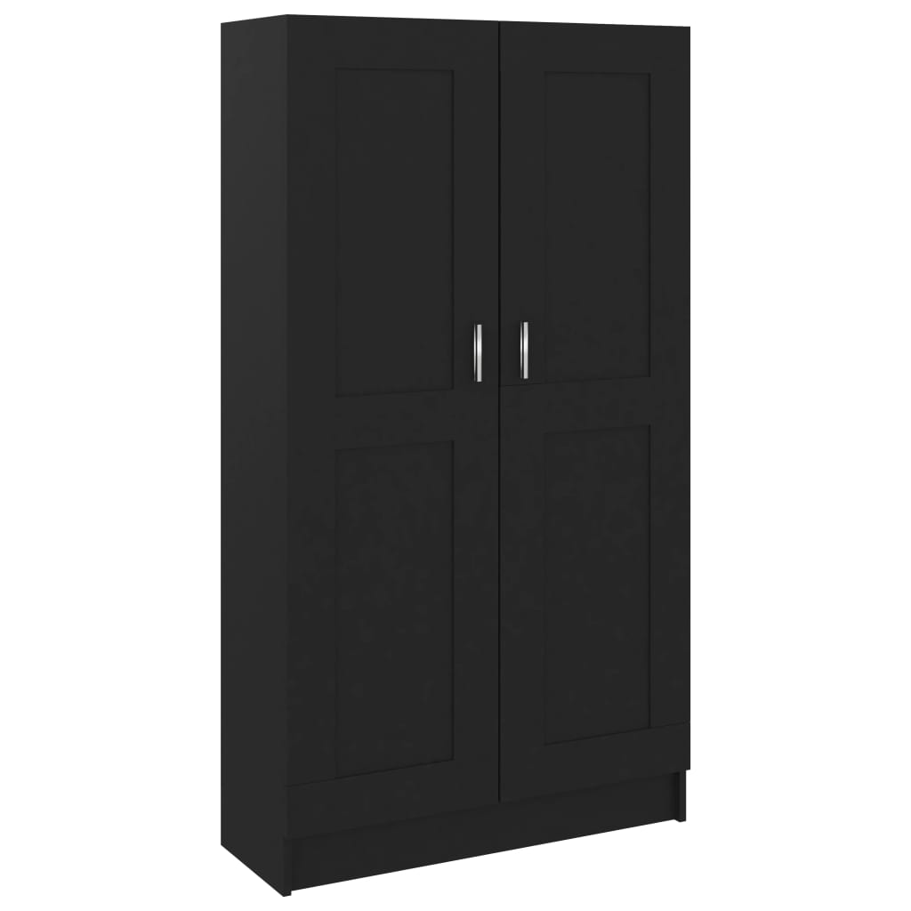 Bibliotecă, negru, 82,5x30,5x150 cm, lemn prelucrat