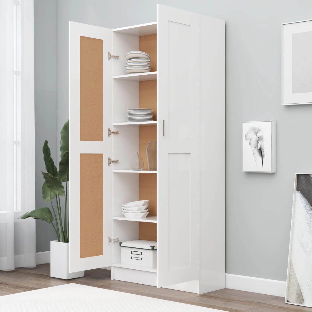 Bookcase, white, 82.5 x 30.5 x 185.5 cm, Chipboard