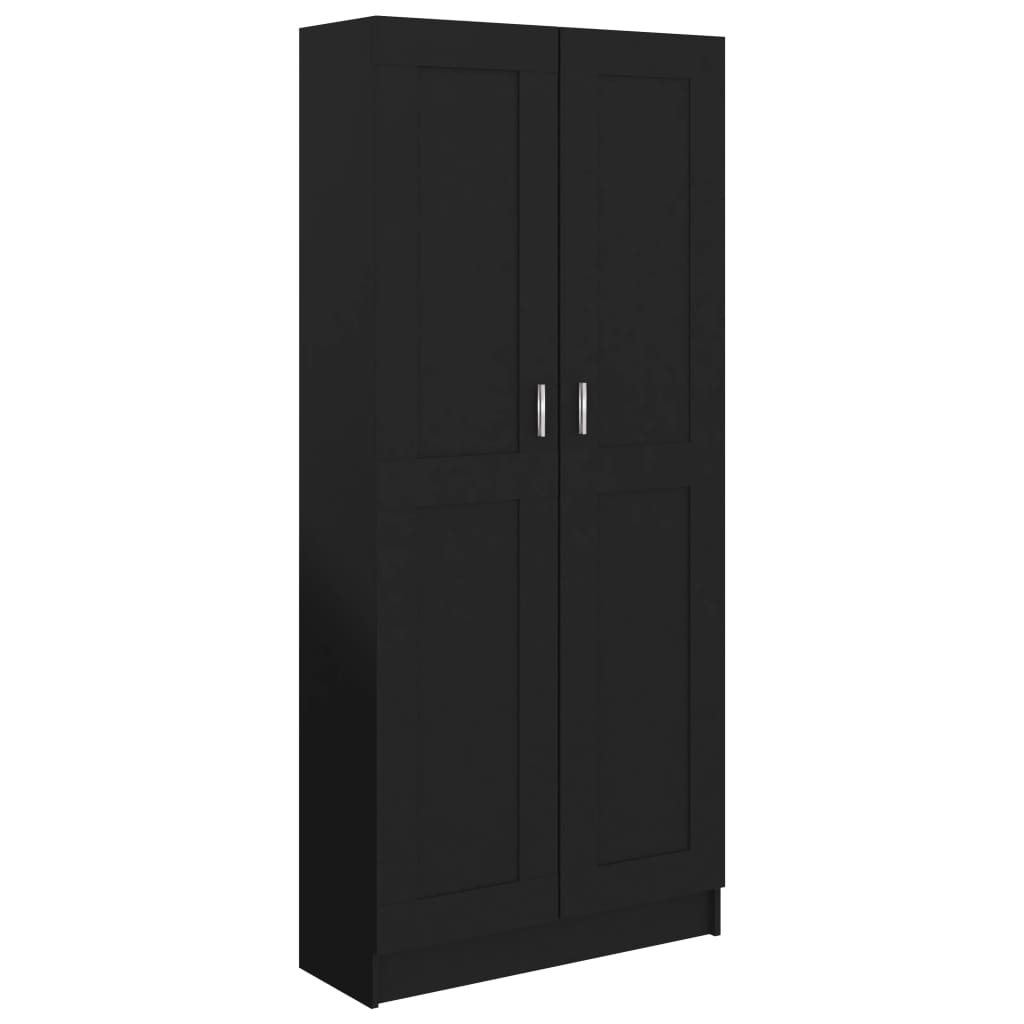 Bibliotecă, negru, 82,5x30,5x185,5 cm, lemn prelucrat