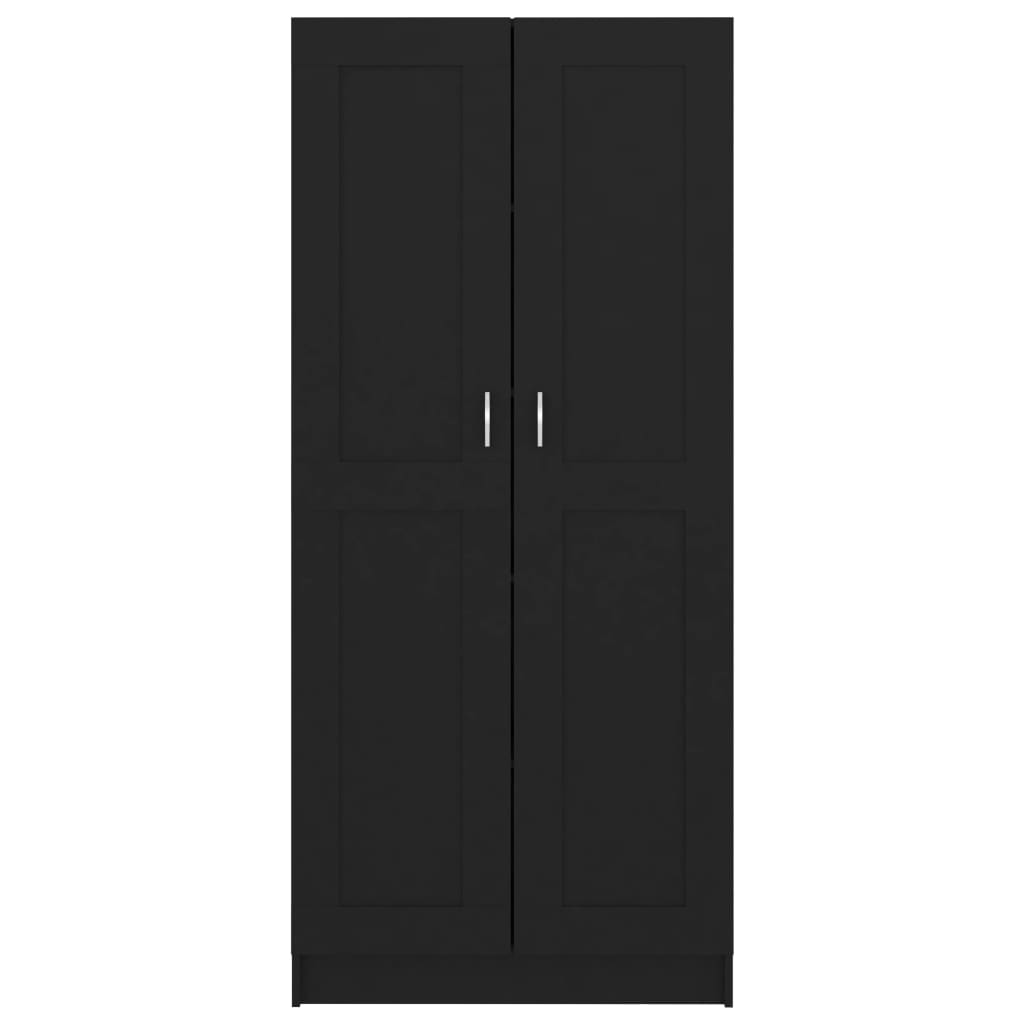Bibliotecă, negru, 82,5x30,5x185,5 cm, lemn prelucrat