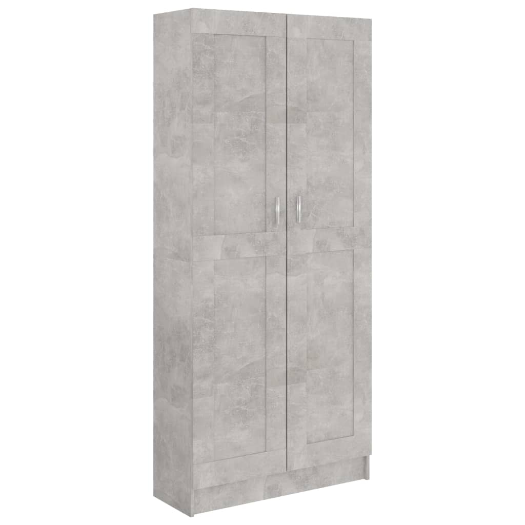 Bibliotecă, gri beton, 82,5 x 30,5 x 185,5 cm, lemn prelucrat