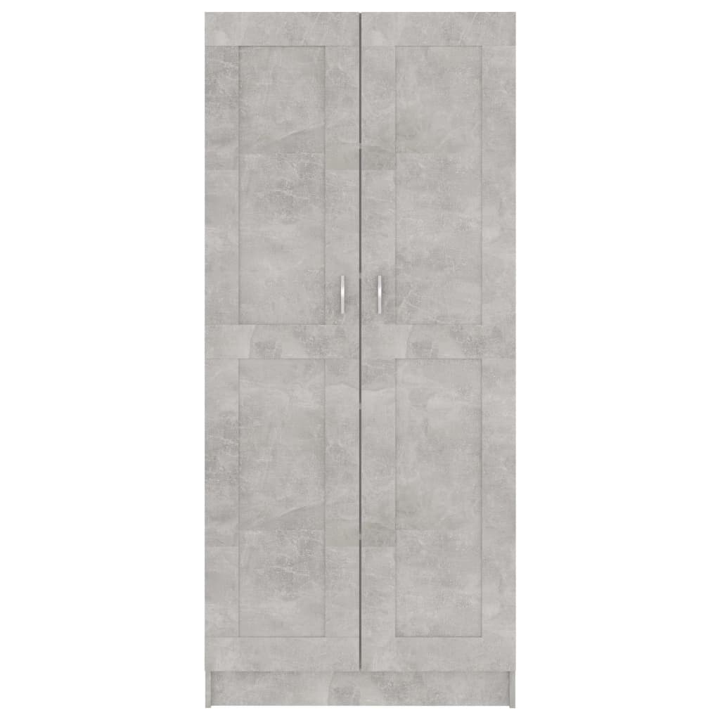 Bibliotecă, gri beton, 82,5 x 30,5 x 185,5 cm, lemn prelucrat