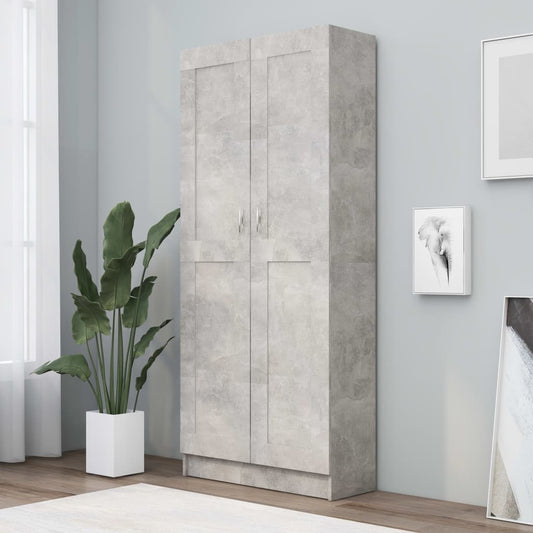 Bookcase, concrete grey, 82.5 x 30.5 x 185.5 cm, Chipboard