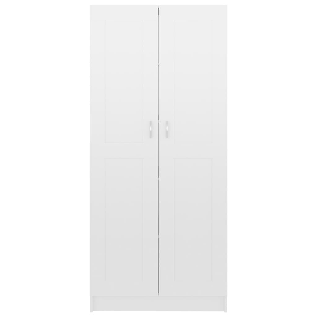 Bibliotecă, alb extralucios, 82,5x30,5x185,5 cm, lemn prelucrat