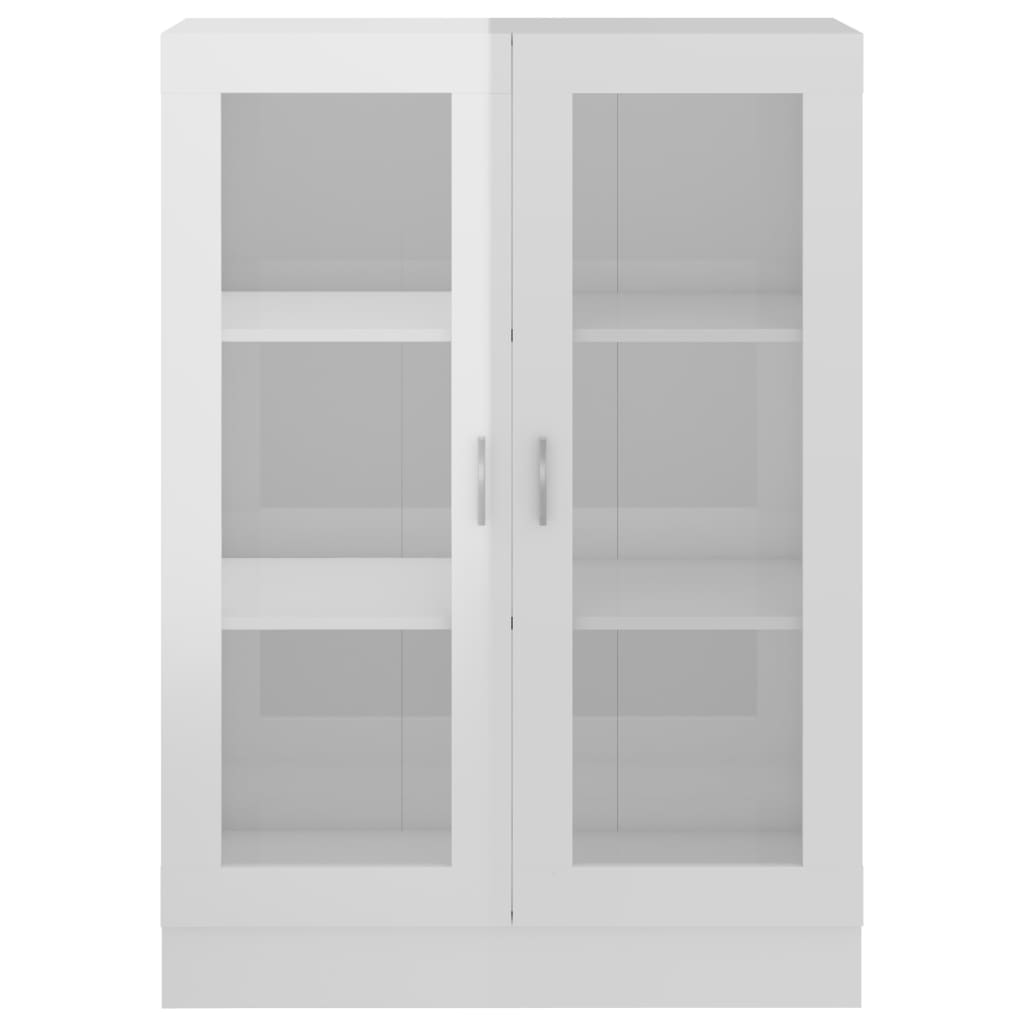 Dulap vitrină, alb extralucios 82,5x30,5x115 cm lemn prelucrat