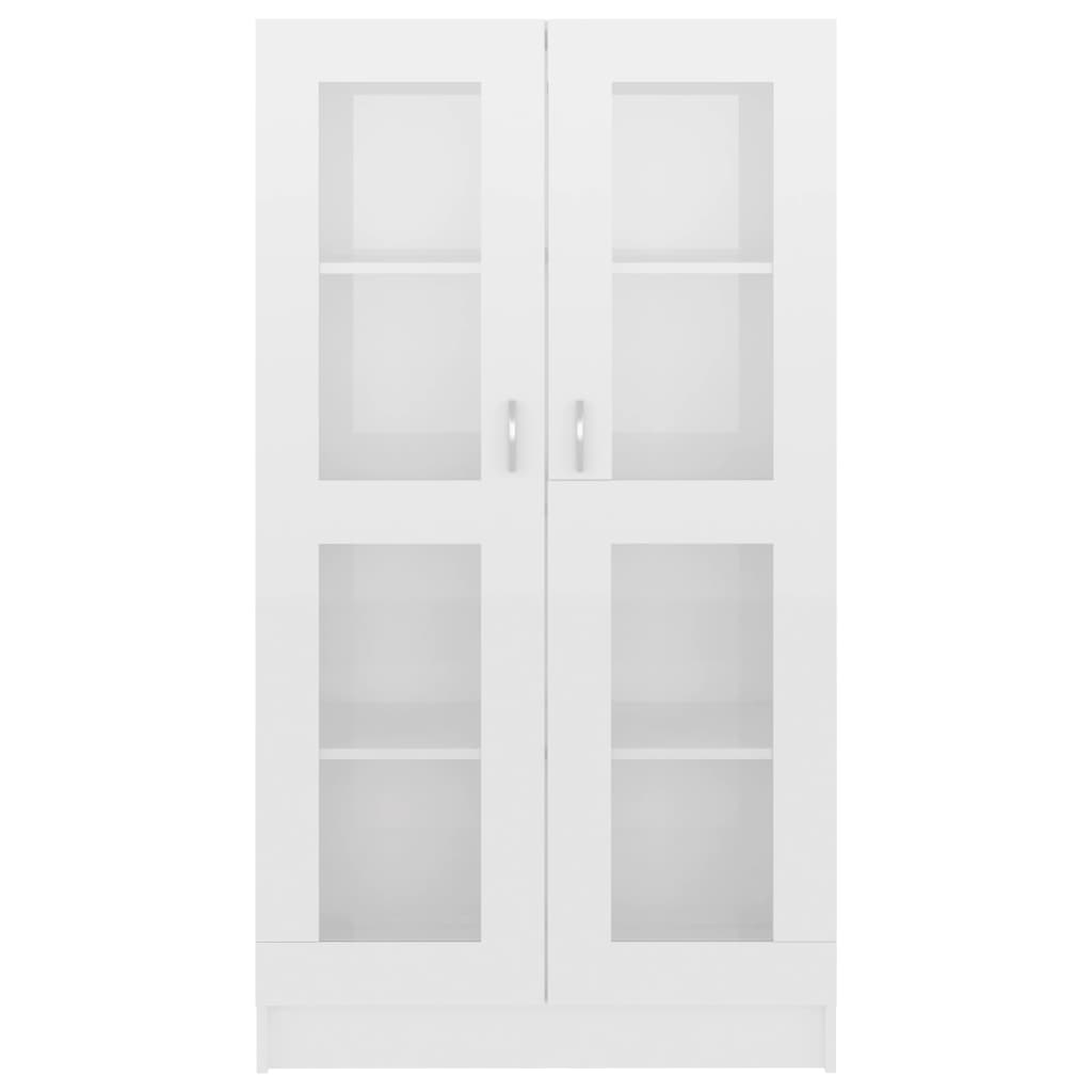 Dulap vitrină, alb extralucios 82,5x30,5x150 cm lemn prelucrat
