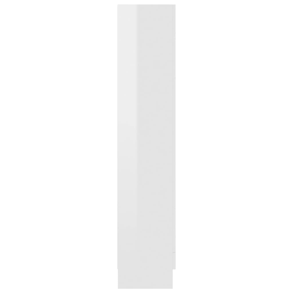 Dulap vitrină, alb extralucios 82,5x30,5x150 cm lemn prelucrat