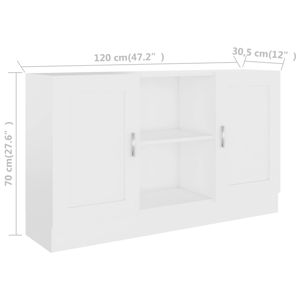 Sideboard, white, 120 x 30.5 x 70 cm, chipboard