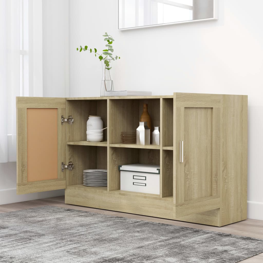 Sideboard, Sonoma oak, 120 x 30.5 x 70 cm, Chipboard