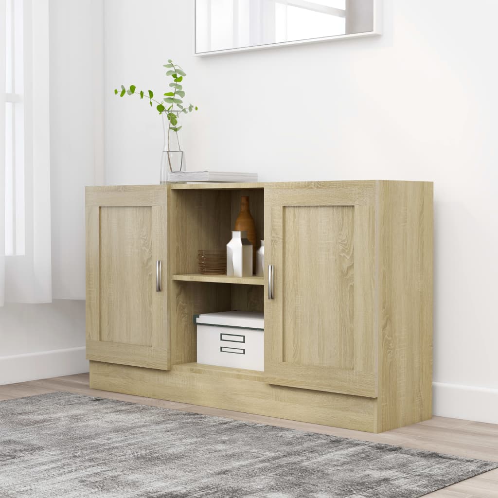 Sideboard, Sonoma oak, 120 x 30.5 x 70 cm, Chipboard