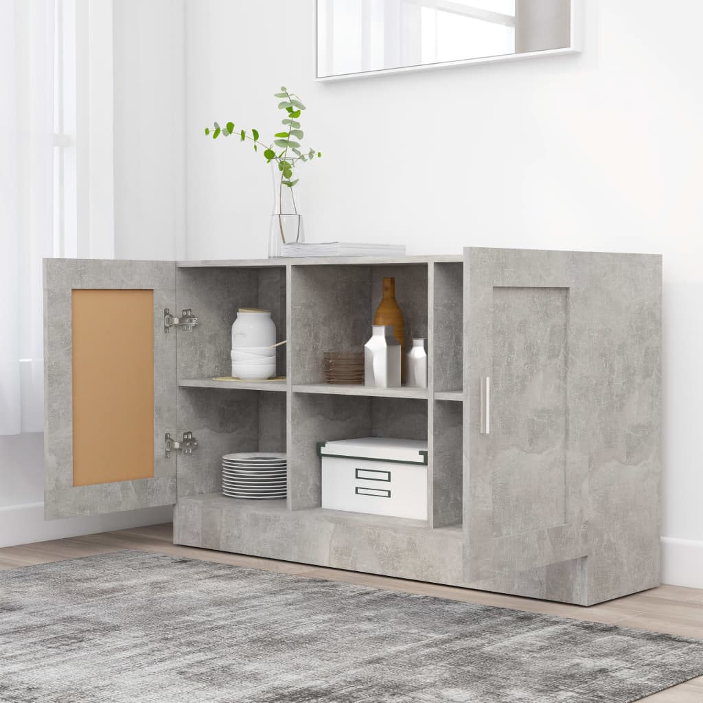 Sideboard, concrete grey, 120 x 30.5 x 70 cm, chipboard