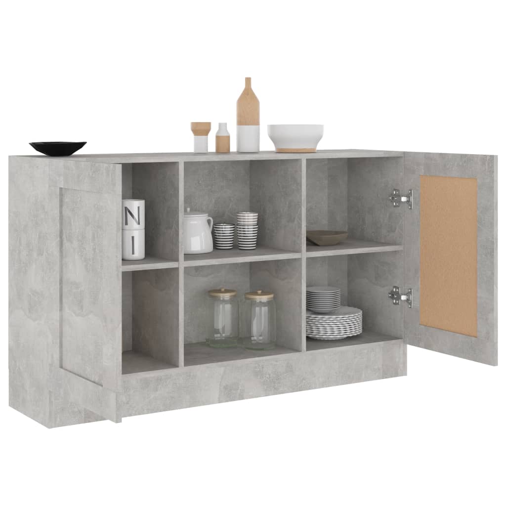 Sideboard, concrete grey, 120 x 30.5 x 70 cm, chipboard