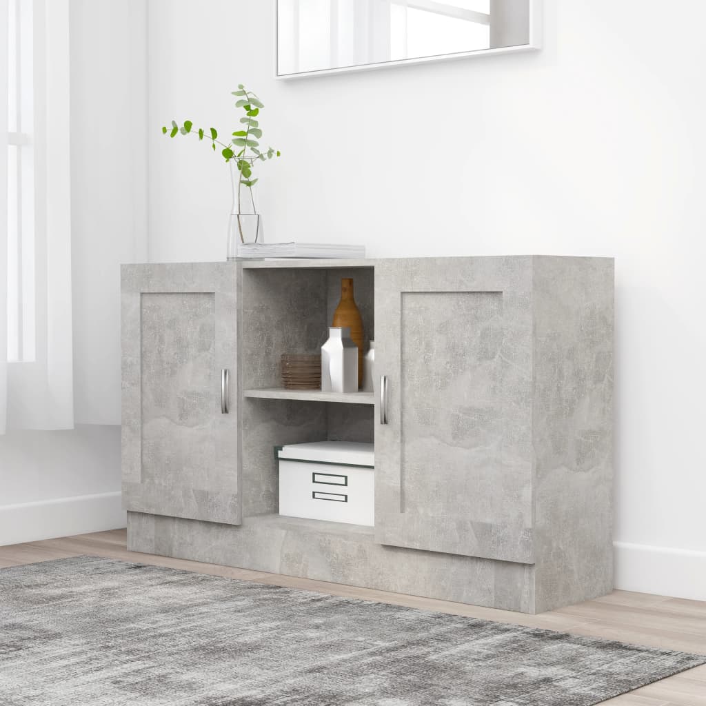 Sideboard, concrete grey, 120 x 30.5 x 70 cm, chipboard