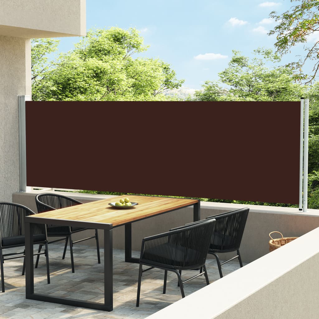 Copertină laterală retractabilă de terasă, maro, 140 x 600 cm