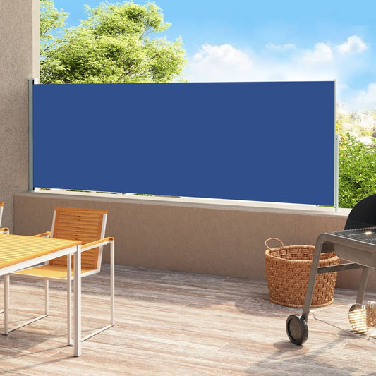 Copertină laterală retractabilă de terasă, albastru, 180x500 cm