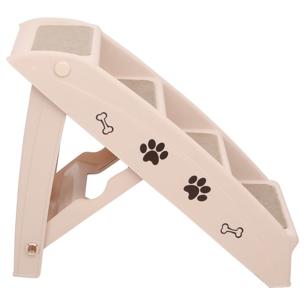 Folding dog ladder, cream, 62 x 40 x 49.5 cm